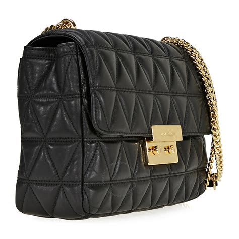 michael kors casual style blended fabrics street style shoulder bags|Michael Kors quilted bag black.